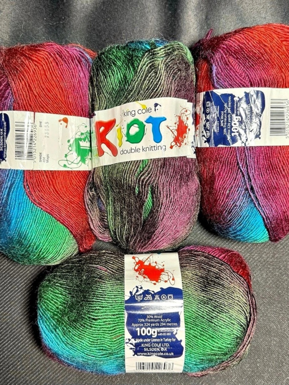 King Cole Riot DK Yarn - Shade 404 Magic Multicolor Red
